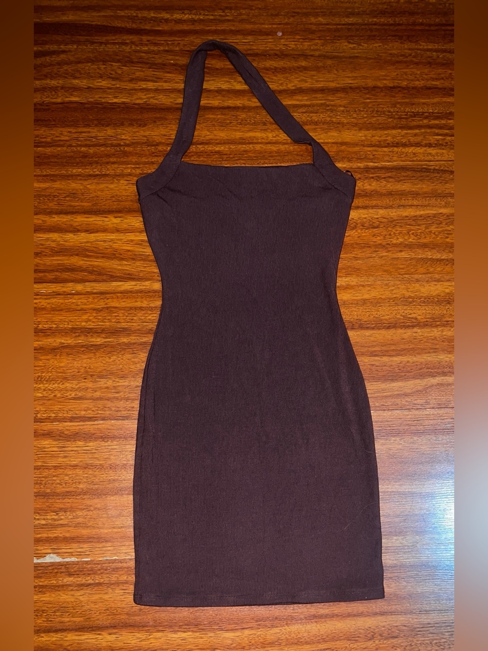 naked wardrobe Snatched Collection Halter Mini Bodycon Dress - BROWN